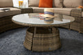 Order Juliet Mixed Brown Wicker Half Moon Garden Lounge Set - Fast Delivery