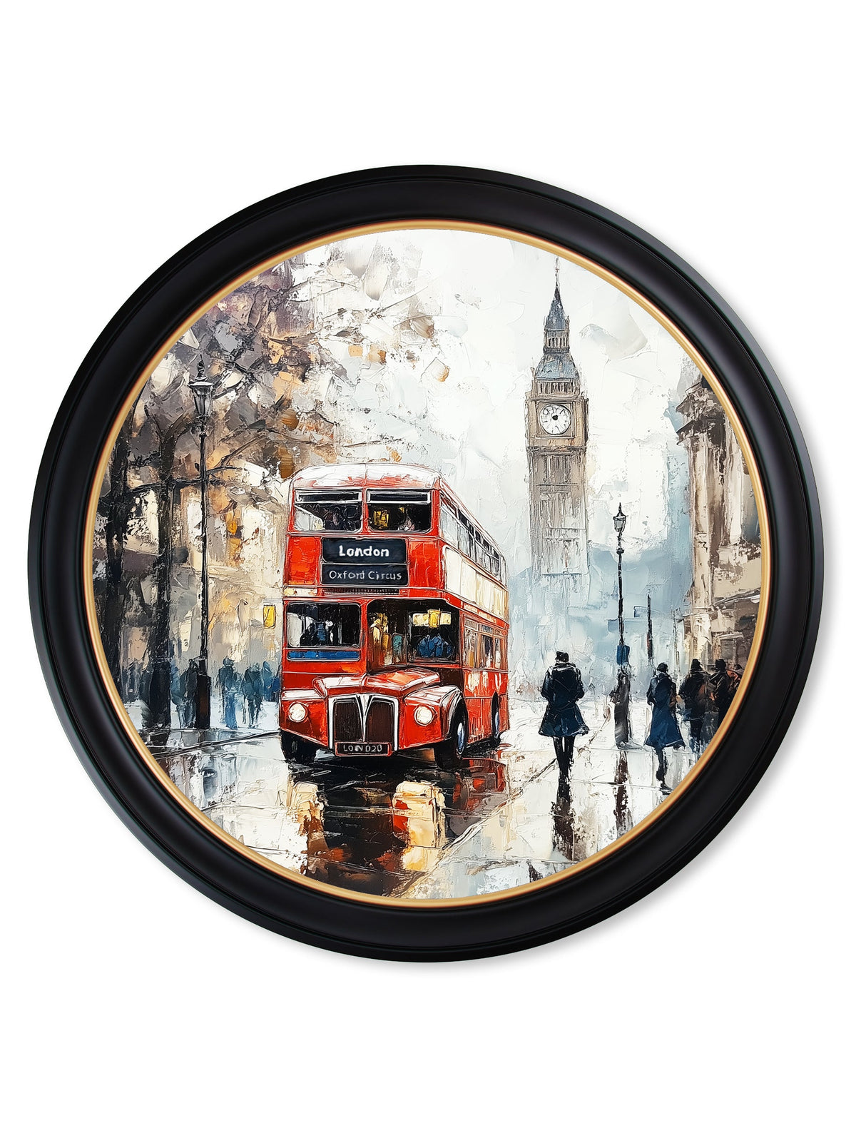 Order London Bus wall art in three round sizes