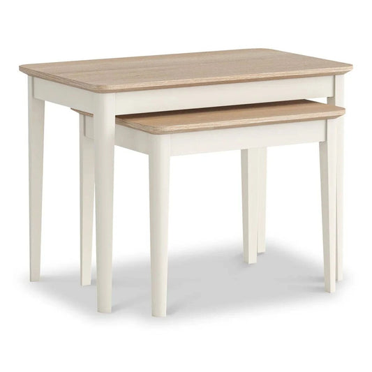 Order Marlow Coconut White and Oak Nest of 2 Tables Online