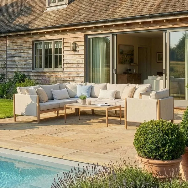 Order Maze Burford Aluminium Corner Sofa Set for garden or patio
