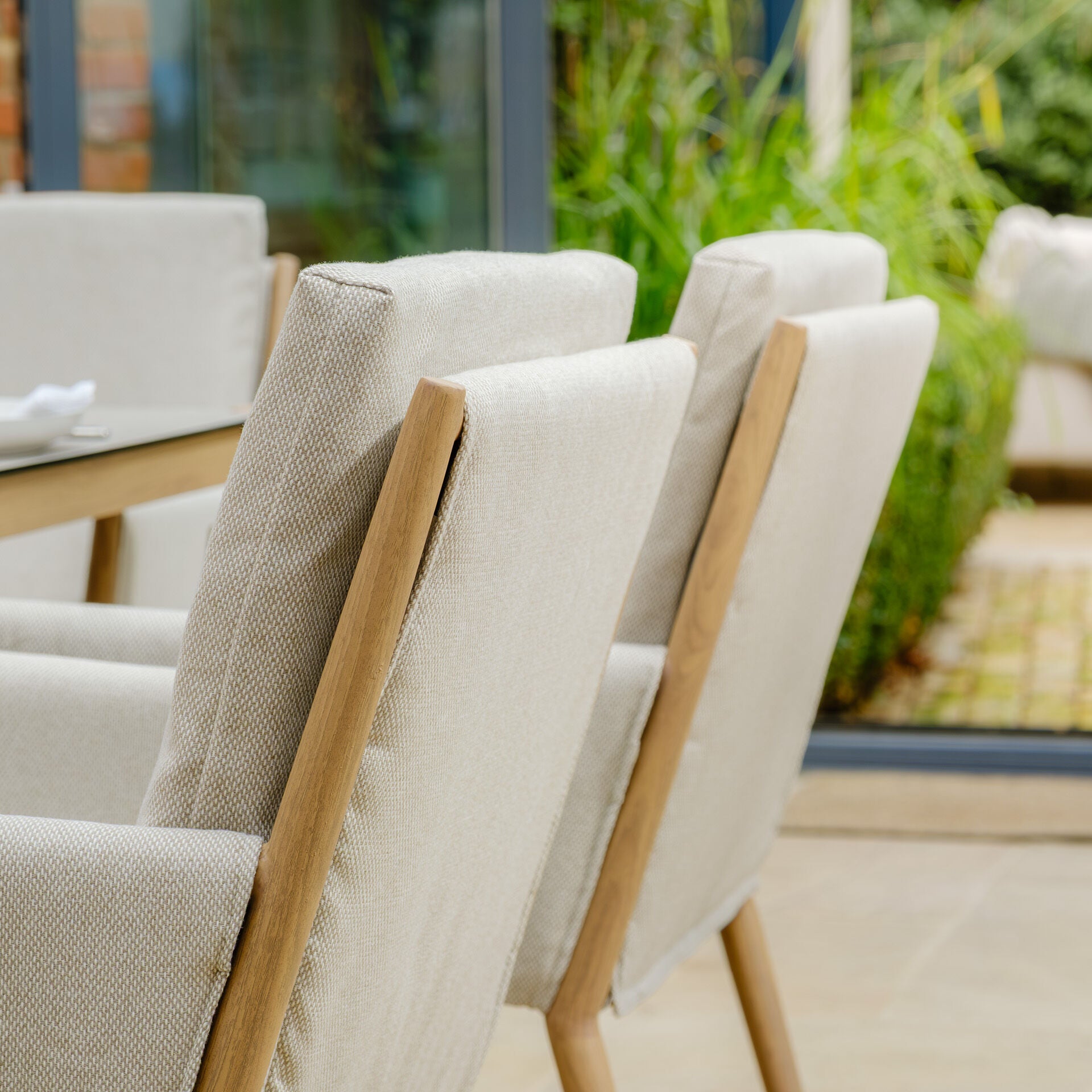 Order Maze Burford luxury outdoor metal 6 seater rectangular dining furniture group