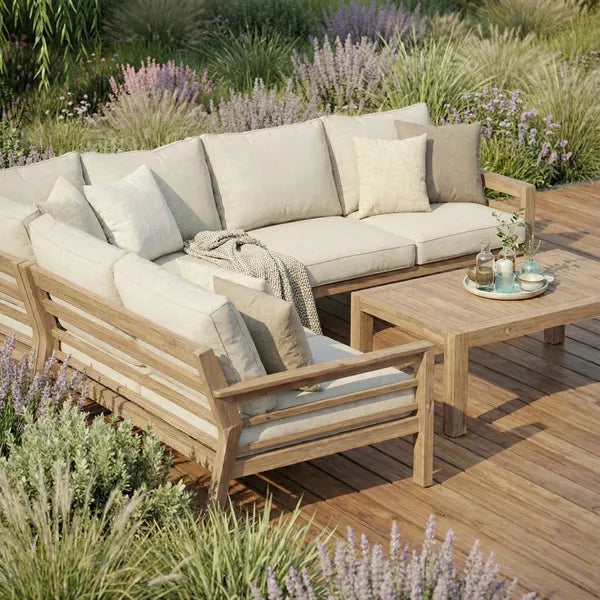 Order Maze New York Corner Sofa Set Almond with coffee table included
