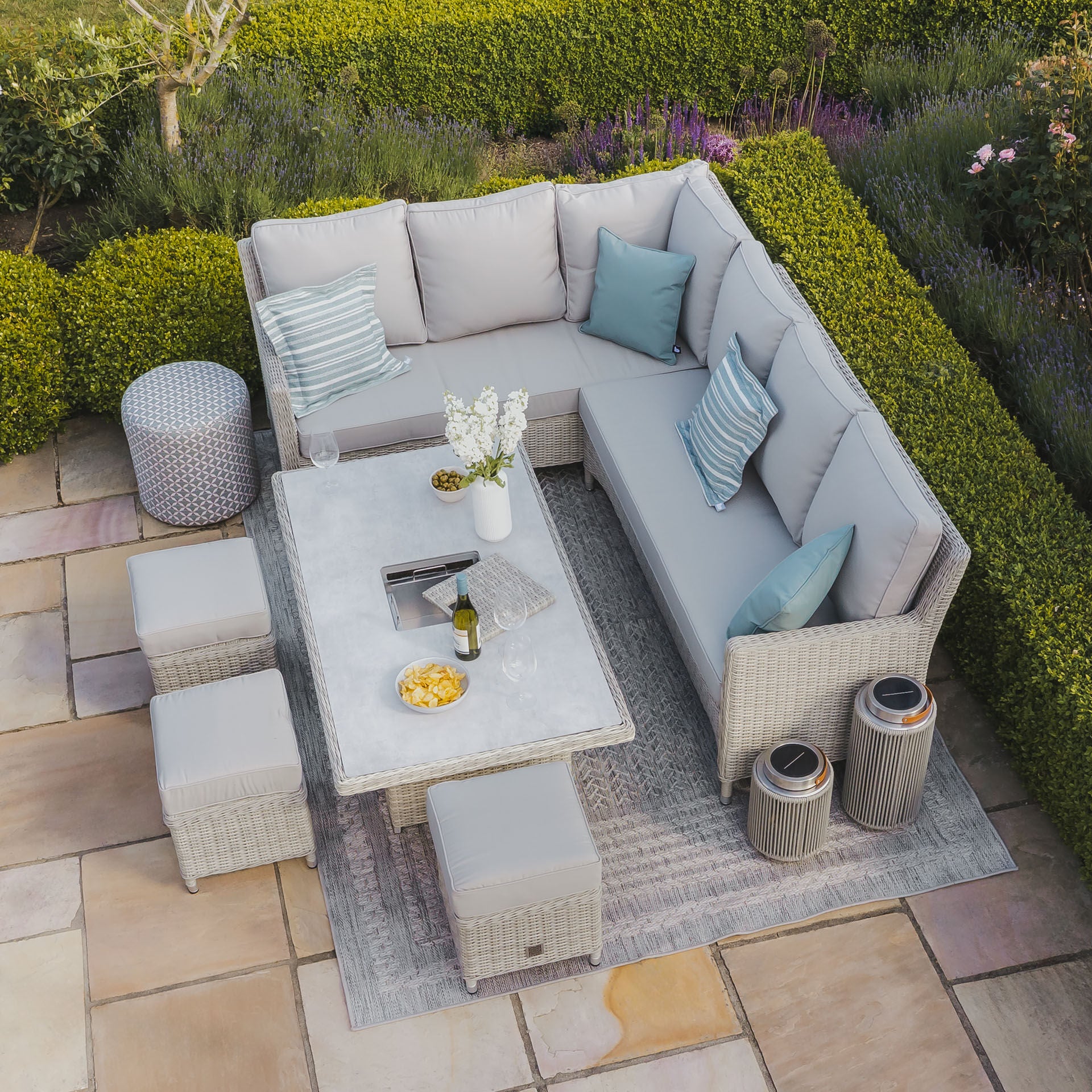 Order Maze Oxford luxury outdoor dining set with integrated ice bucket