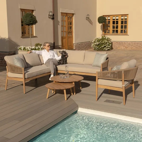 Order Maze Porto Rope Weave Corner Set with lounge chair included
