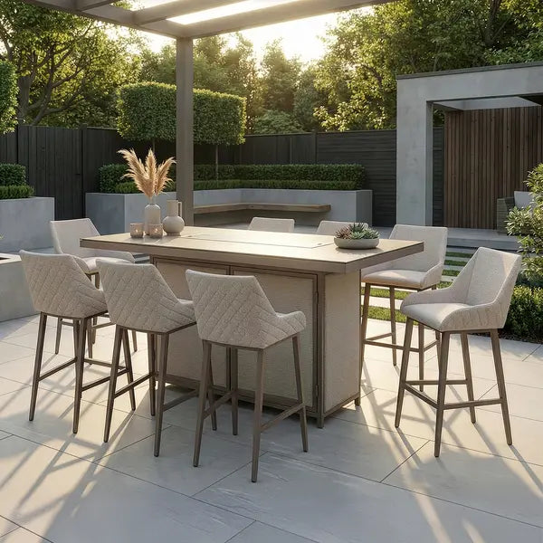 Order Maze Regal 8 Seat Fire Pit Bar Set Latte online UK
