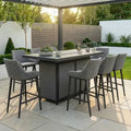 Order Maze Regal Rectangular Bar Set with integrated fire pit table
