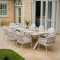 Order Maze Sicily luxury outdoor extending metal dining set with rope chairs