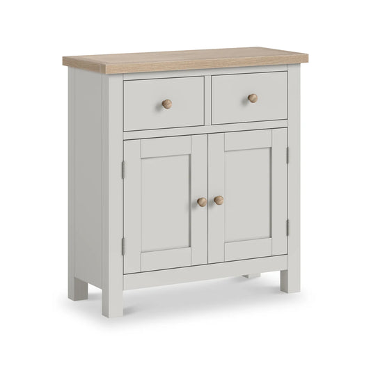 Order Modern Country Mini Sideboard Stone Grey with Whitewashed Oak Top - Blythe Living
