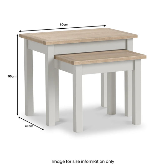 Order Modern Country Stone Grey and Wood Nest of 3 Tables Online - Blythe Living