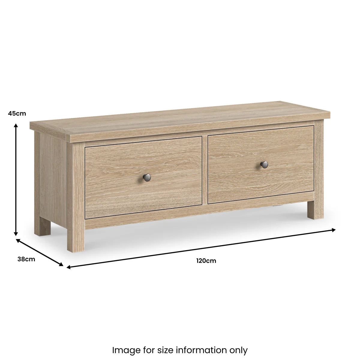 Order Modern Country Washed Oak 2 Drawer Blanket Bench fully assembled British bench

