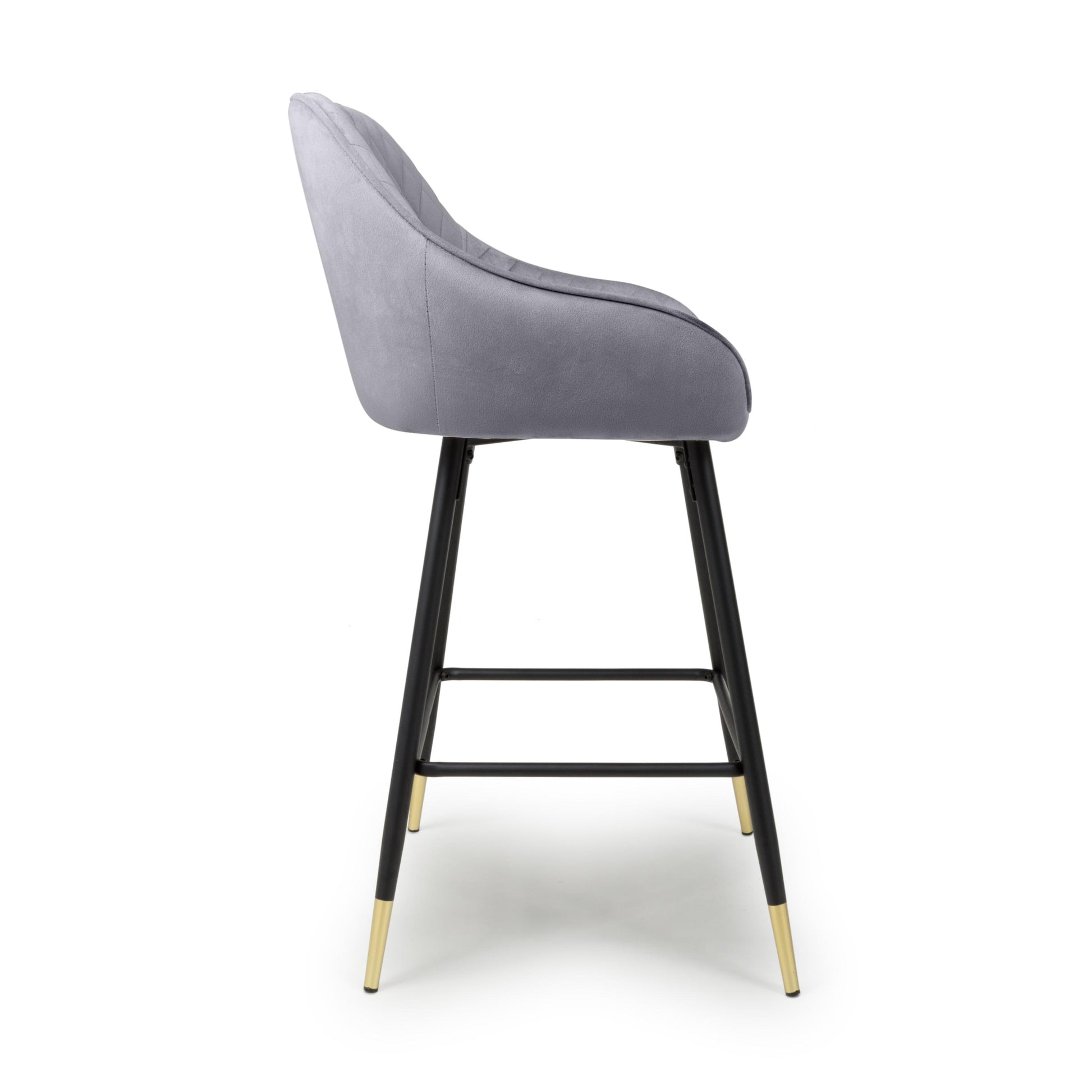 Order Savanna Brushed Velvet Grey Bar Stool online UK