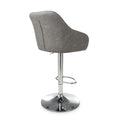 Order Serena Leather Effect Charcoal Bar Stool with black metal frame
