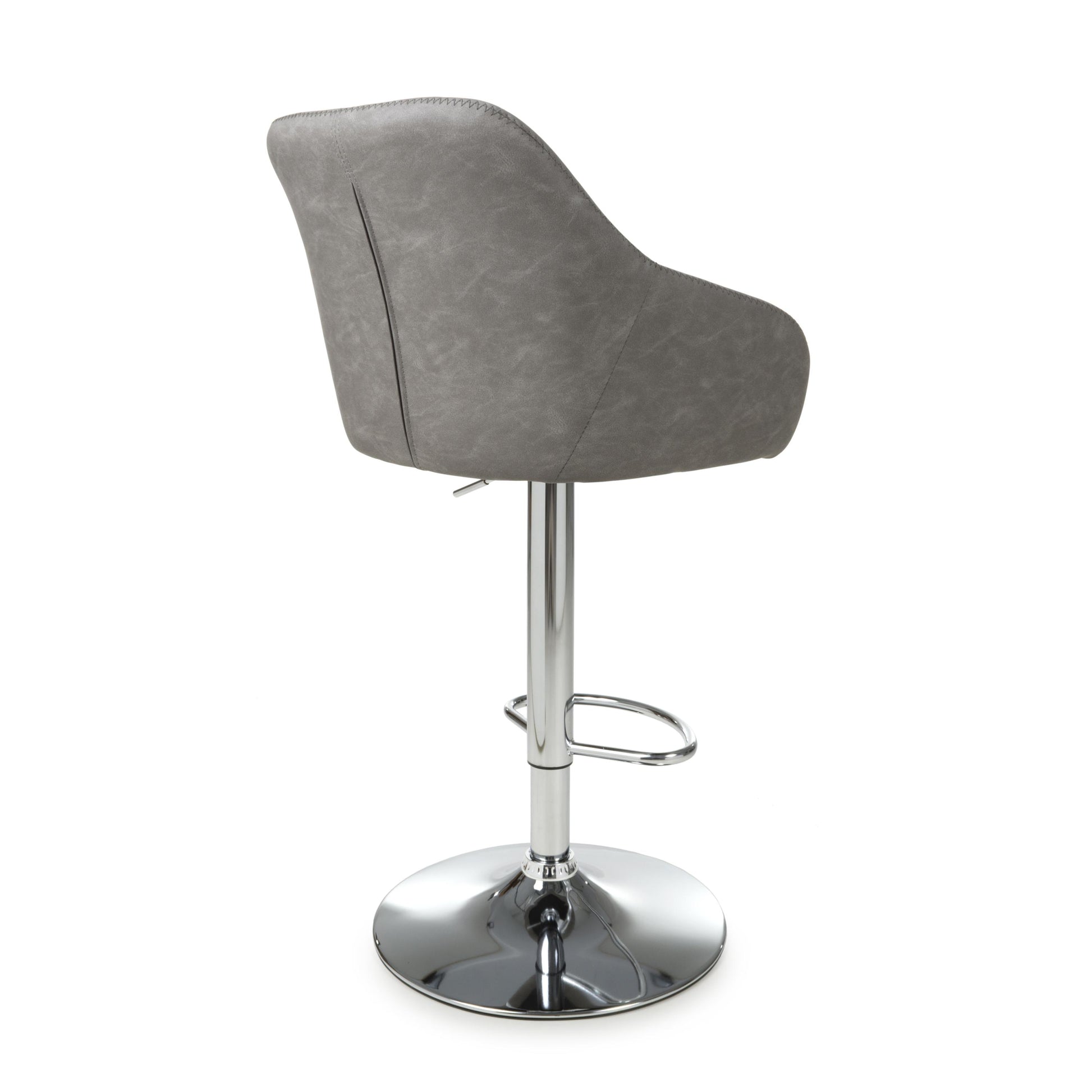 Order Serena Leather Effect Charcoal Bar Stool with black metal frame