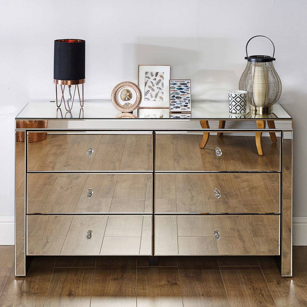 Order Seville 6 Drawer Chest crystal handles pre-assembled British bedroom

