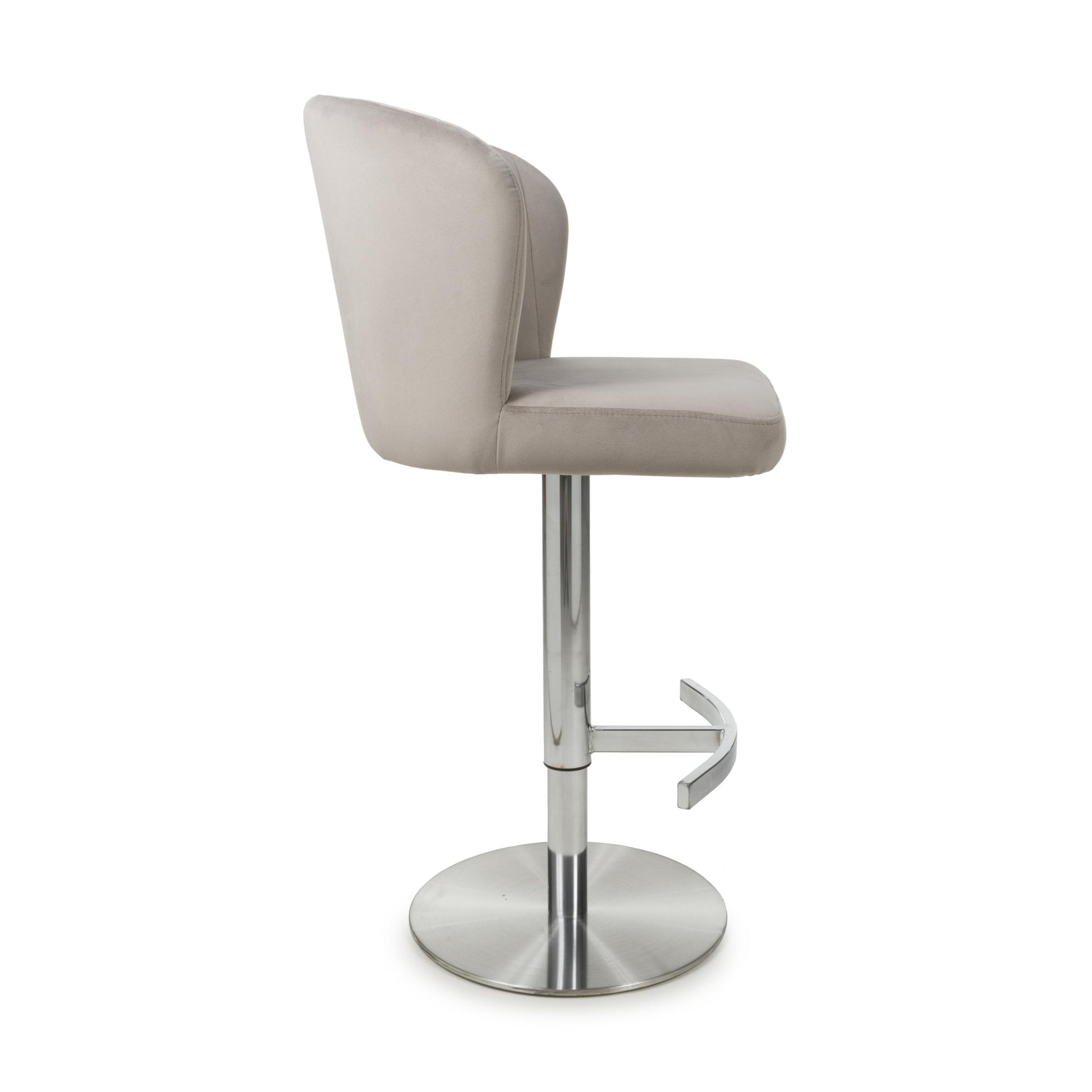 Order Sigma Brushed Velvet Mink Bar Stool with black metal frame