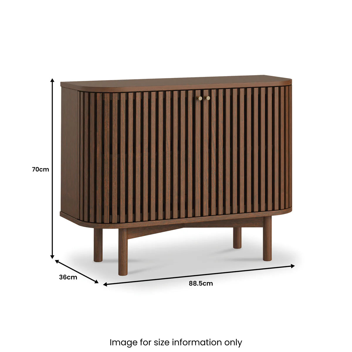 Order Soho Dark Oak Slatted Small Sideboard with Tapered Legs