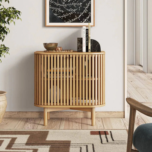 Order Soho Oak Slatted Cupboard with Soft-Close Doors