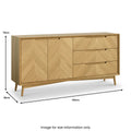 Order Valencia Oak Large Sideboard with Herringbone Pattern and Splayed Legs - Blythe Living