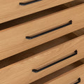 Order Viento Oak 4 Drawer Chest with black metal handles today

