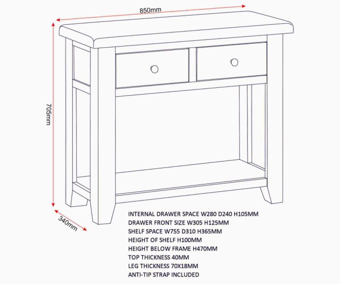 Order Windsor 2 Drawer Storage Console