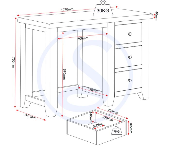 Order Windsor Bedroom Dressing Table with Storage