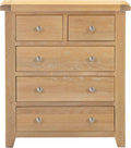 Order Windsor natural oak 5 drawer chest of drawers online UK
