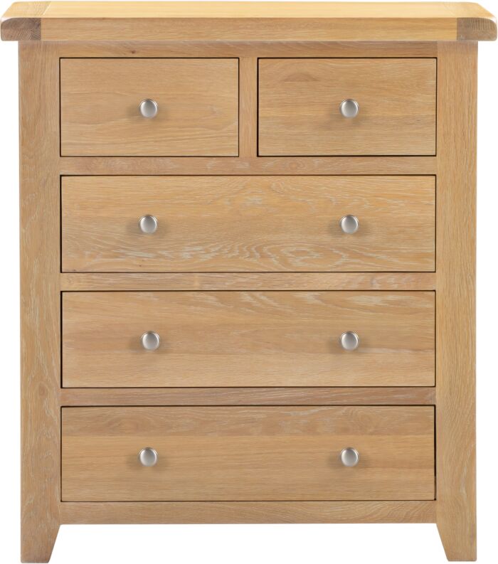 Order Windsor natural oak 5 drawer chest of drawers online UK
