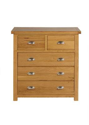 Order Woburn 3+2 Chest Oak online five drawer rustic bedroom UK
