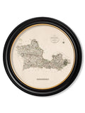 Order c.1806 County Maps of England Round Framed Print for sale UK
