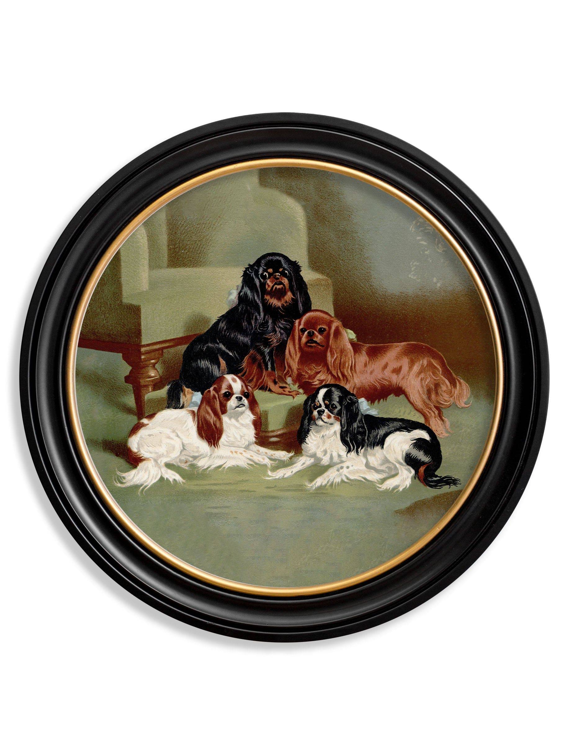 Order c.1881 Dogs Round Frame free UK delivery Blythe Living
