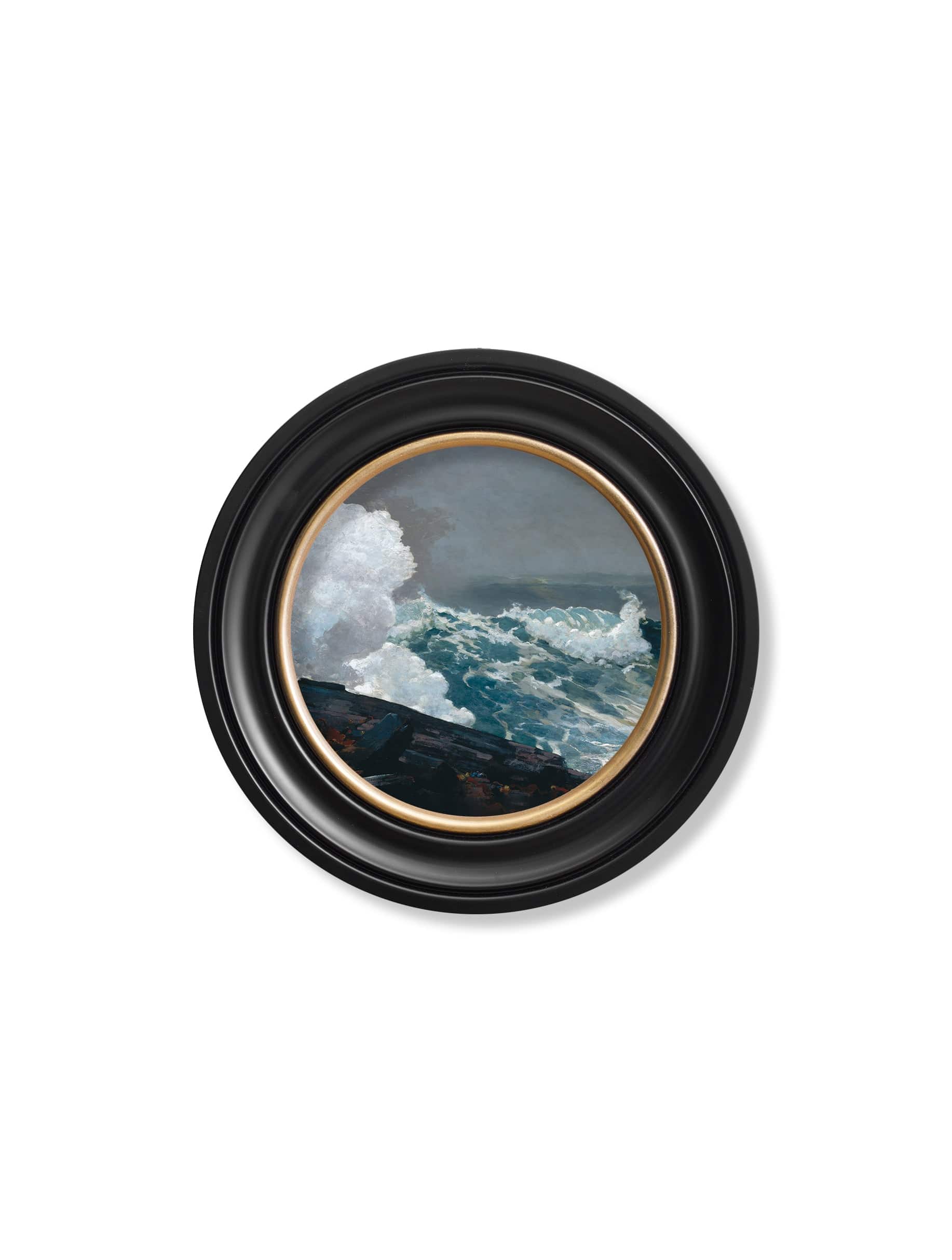 Order circular framed remastered 19th-century ocean painting