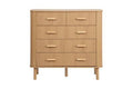 Order elegant wooden grain oak 5 drawer clothing storage chest