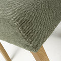 Order green fabric dining chair with natural legs