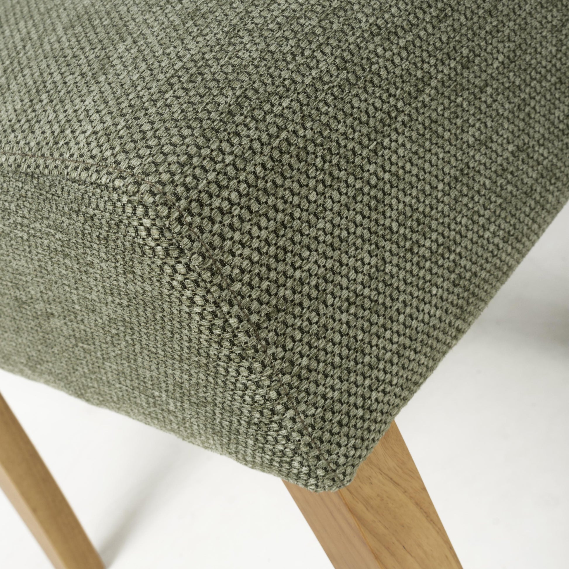 Order green fabric dining chair with natural legs