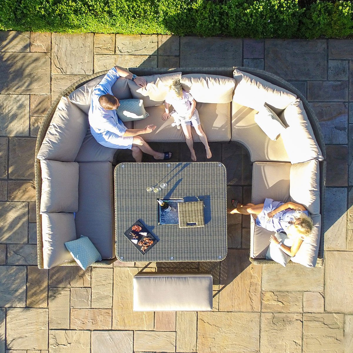 Order luxury U shaped rattan garden furniture online