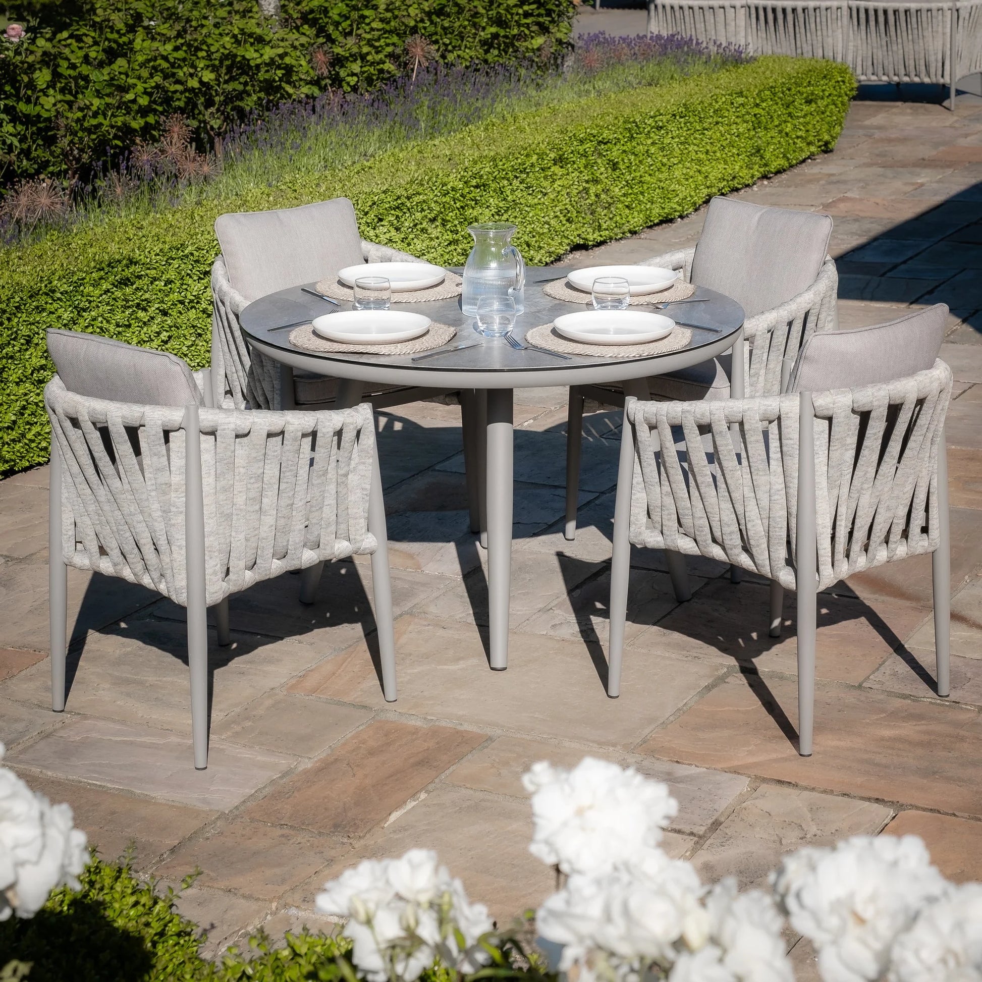 Order luxury rope weave outdoor 4 seat dining furniture online