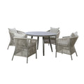 Order luxury rope weave outdoor dining set with ceramic glass table