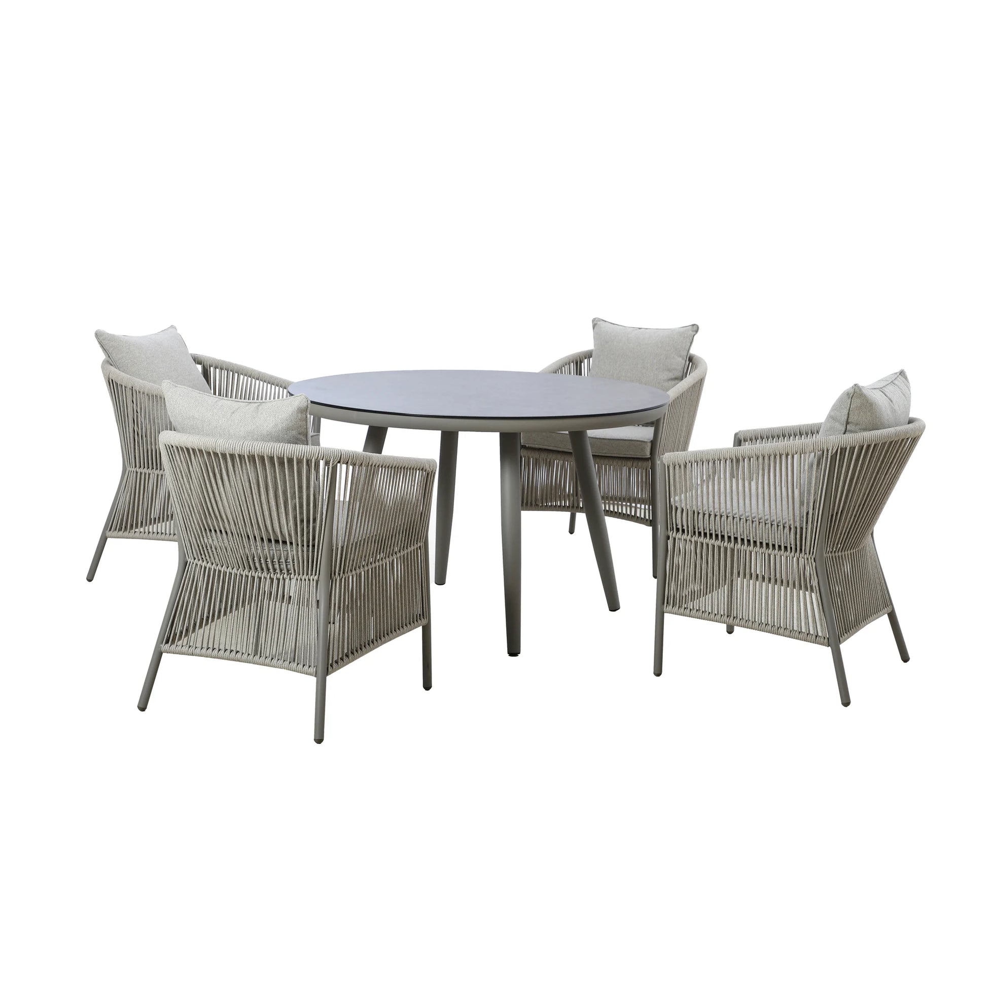 Order luxury rope weave outdoor dining set with ceramic glass table