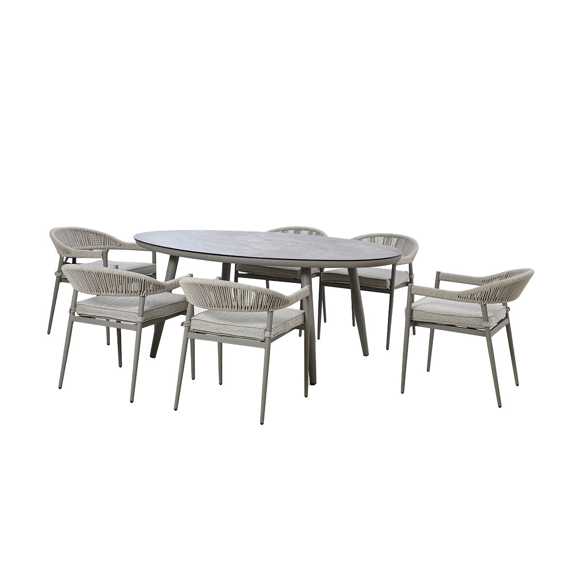 Order luxury rope weave six seat garden dining furniture today