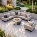 Order modular oatmeal outdoor fabric lounge suite with matching armchair