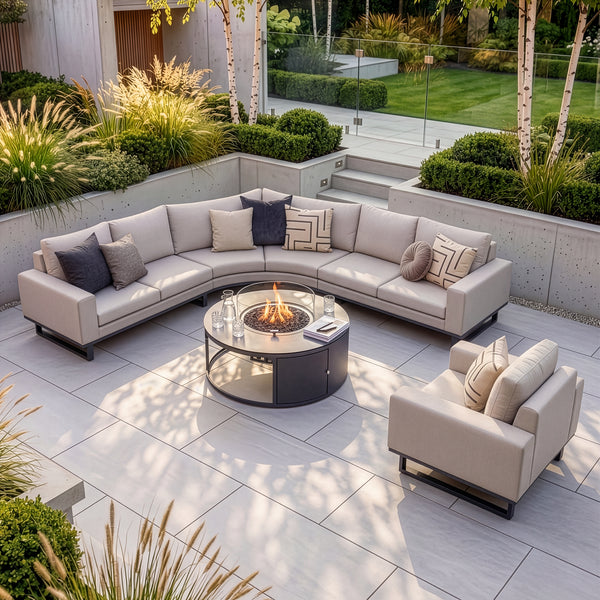 Order modular oatmeal outdoor fabric lounge suite with matching armchair