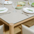 Order multi functional large rectangular outdoor dining table with almond powder coat finish