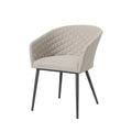Order multi functional oval timber dining table with modern oatmeal luxury fabric chairs