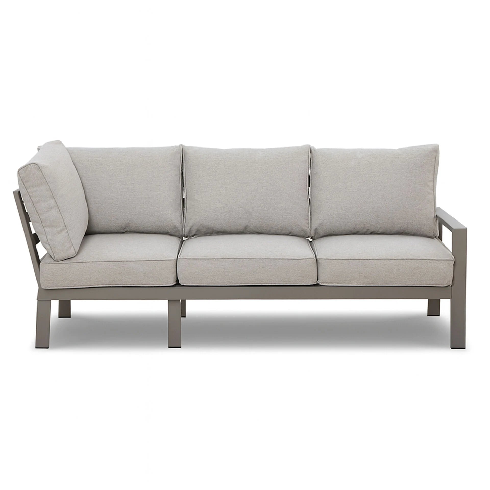 Order multi functional rectangular outdoor dining table with cool linen powder coat finish