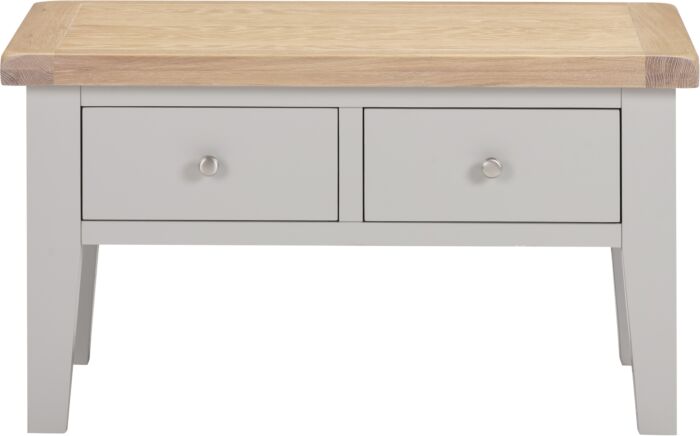 Order pebble grey coffee table with lower shelf