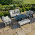 Order two seat aluminium garden sofa set with rising table