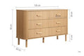 Order wide fluted oak chest of drawers modern bedroom storage UK
