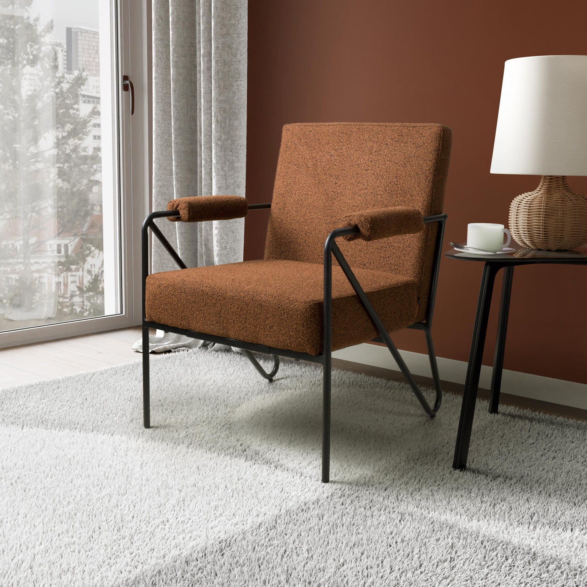 Oslo Speckled Burnt Orange Armchair On Discount