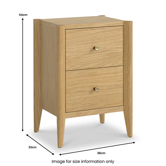 Paris 2 Drawer Bedside Table