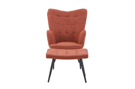 Paris Boucle Copper Armchair & Footstool 